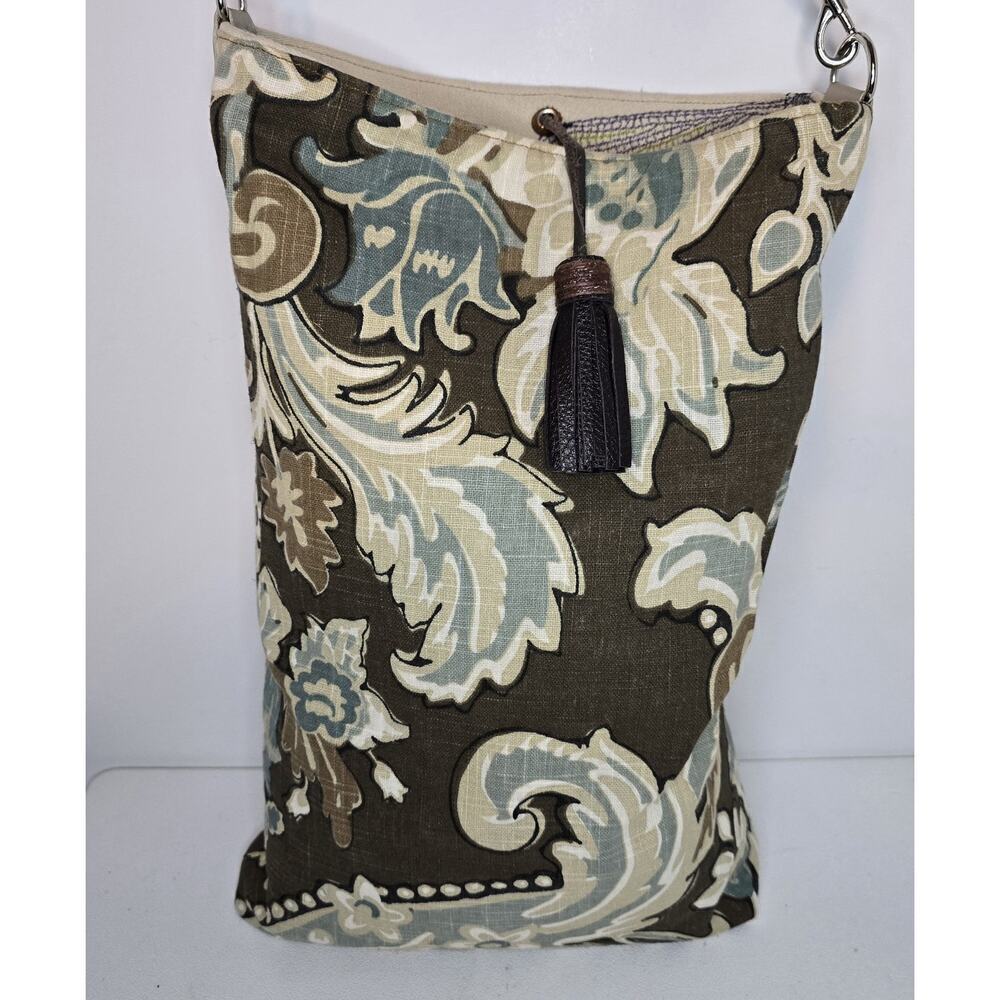 Handcrafted Crossbody Shoulder Tapestry Purse Dragonfly Reversible Multicolor LG - Picture 7 of 12